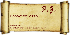 Popovits Zita névjegykártya